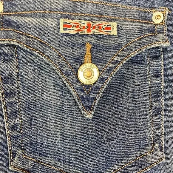 Hudson Jeans Pallerme Knee Cuffed Denim Longer Shorts, High Waist - Picture 6 of 12